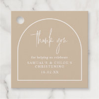 Modern Arch Minimal Joint Christening Beige Square