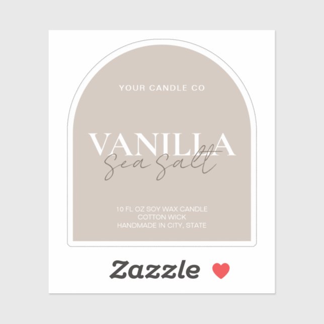 Modern Arch Minimalist Elegant Candle Label (Sheet)