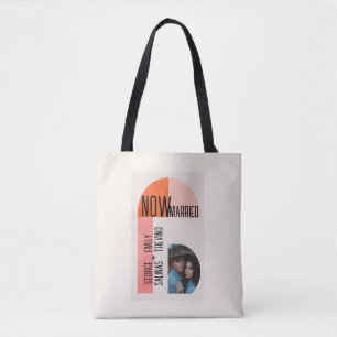 Modern Arch, Orange and Pink, Photo Area, Tote Bag