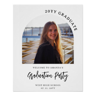 Modern Arch Personalised Photo Graduation Welcome Poster