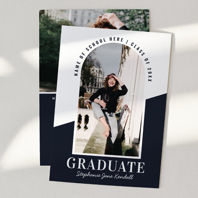 Modern Arch Photo 2 Colour Graduation Announcement (Creator Uploaded)