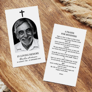 Modern Arch Photo Christian Memorial Prayer Cards