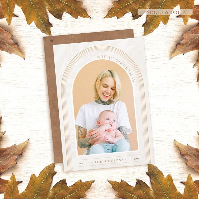 Modern Arch Photo Christmas Card (Creator Uploaded)