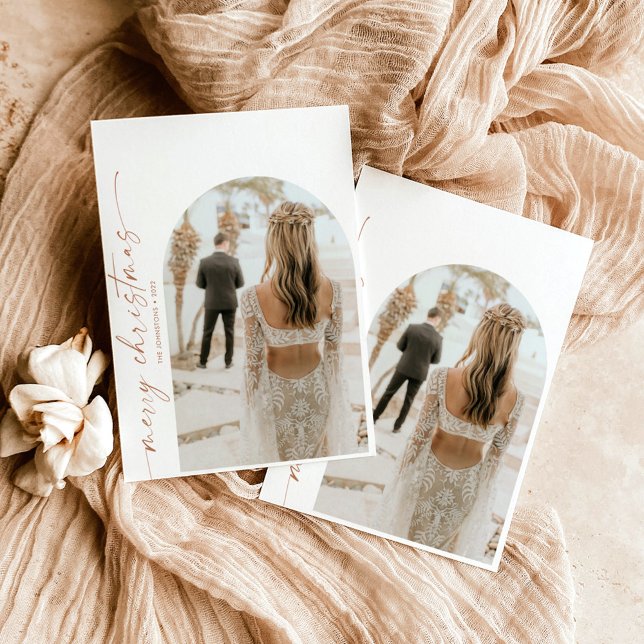 Modern Arch Photo Christmas Holiday Card (Creator Uploaded)