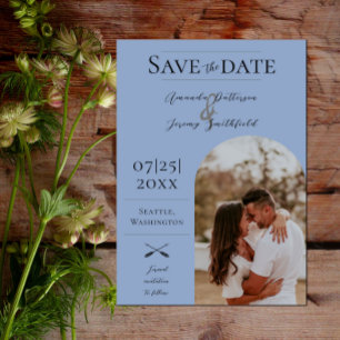 Modern Arch Photo Dusty Blue Save the Date
