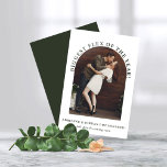 Modern Arch Photo Engagement Announcement<br><div class="desc">Modern Arch Photo Engagement Announcement. Let your friends and loved ones know about your Biggest Flex of the Year - your engagement with this creative and unique announcement featuring your photo and our trendy, stylish, boho arch. This one is modern dark green and white, but all colours and fonts are...</div>
