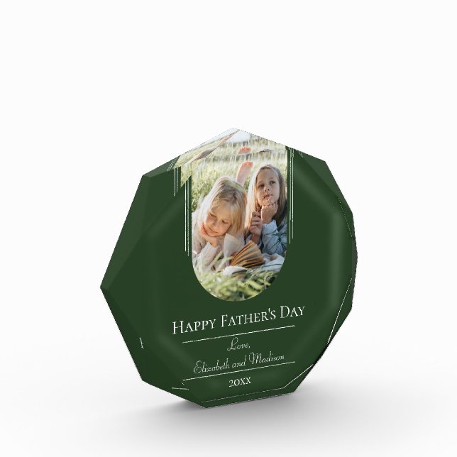 Modern Arch Photo Father's Day | Emerald Green Block (Left)