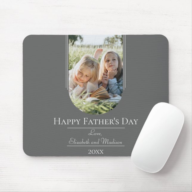 Modern Arch Photo Father's Day | Grey Mouse Pad (With Mouse)