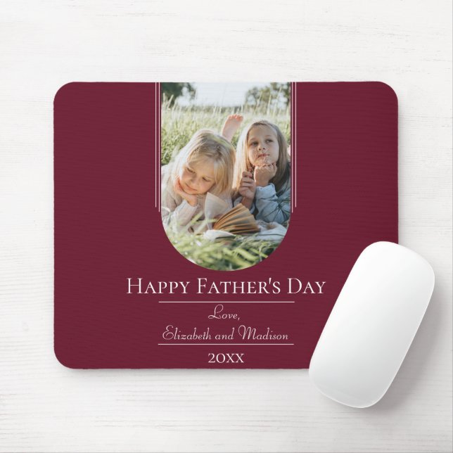 Modern Arch Photo Father's Day | Red Mouse Pad (With Mouse)