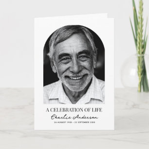 Modern Arch Photo Folded 4-Page Funeral Program
