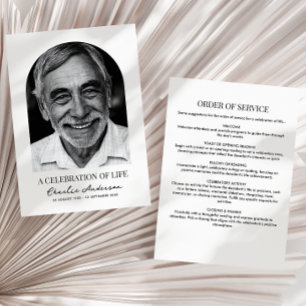 Modern Arch Photo Funeral Or Memorial Service Program