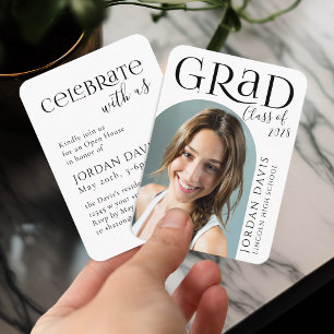 Modern Arch Photo Graduation Announcement