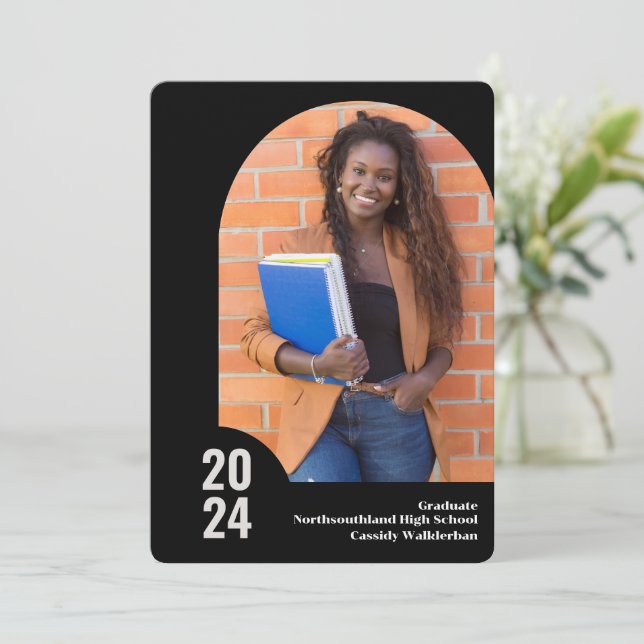 Modern Arch Photo Graduation Announcement (Standing Front)