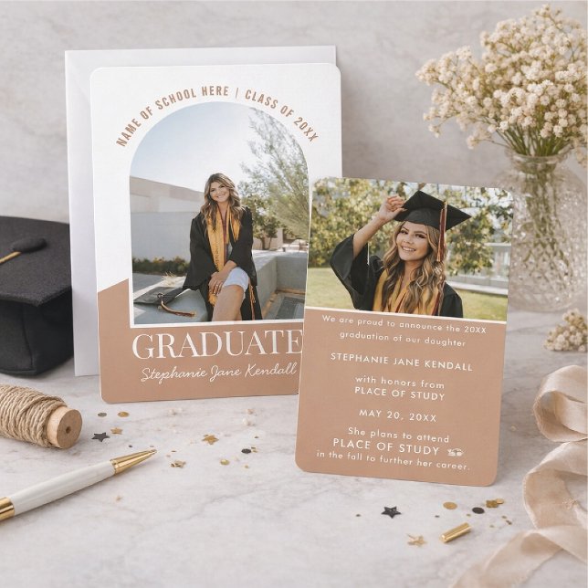 Modern Arch Photo Graduation Invitation (Creator Uploaded)