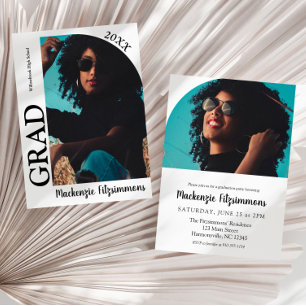 Modern Arch Photo Graduation Invitation