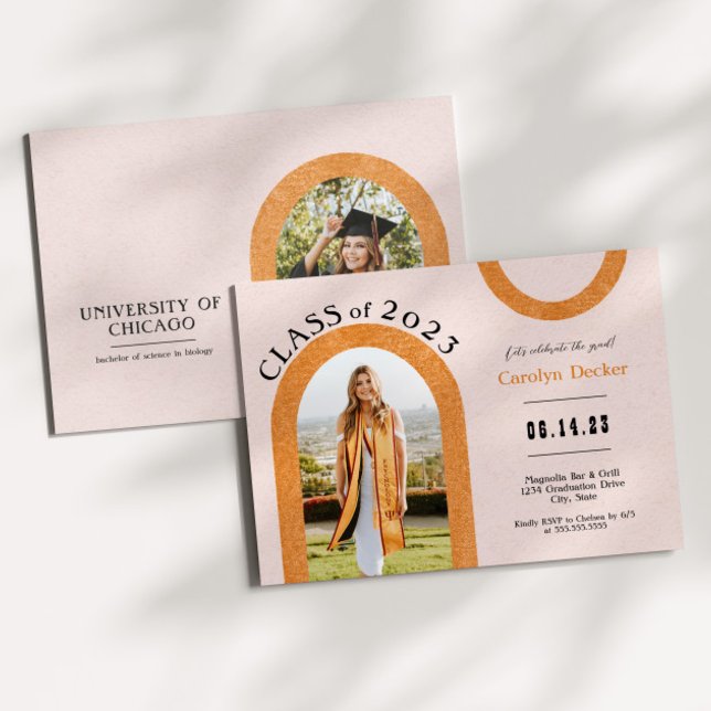 Modern Arch Photo Graduation Invitation (Creator Uploaded)