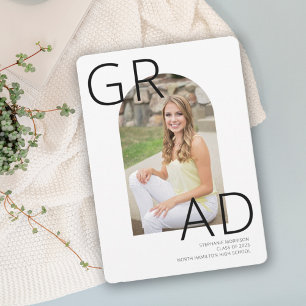 Modern Arch Photo Graduation Party Invitation