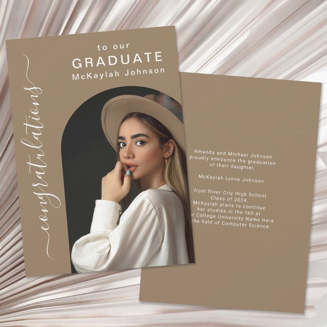 Modern Arch Photo High School Graduation Announcement (Creator Uploaded)