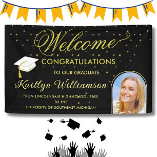Modern Arch Photo High School Graduation Party Banner