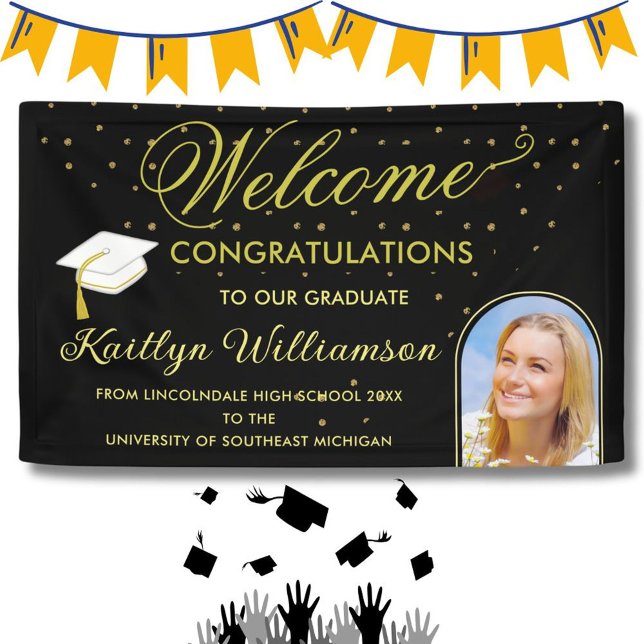 Modern Arch Photo High School Graduation Party Banner (Creator Uploaded)