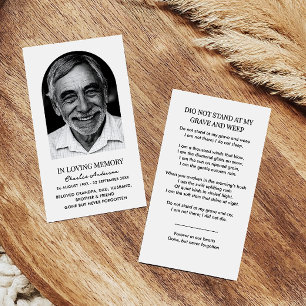 Modern Arch Photo Memorial Prayer Cards