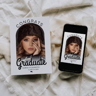 Modern Arch Photo Minimal Graduation Announcement