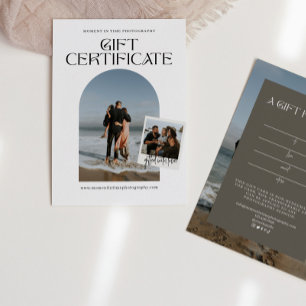 Modern Arch Photo Photography Gift Certificate