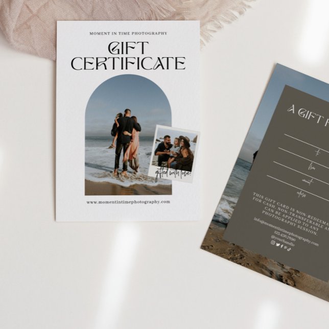 Modern Arch Photo Photography Gift Certificate (Creator Uploaded)