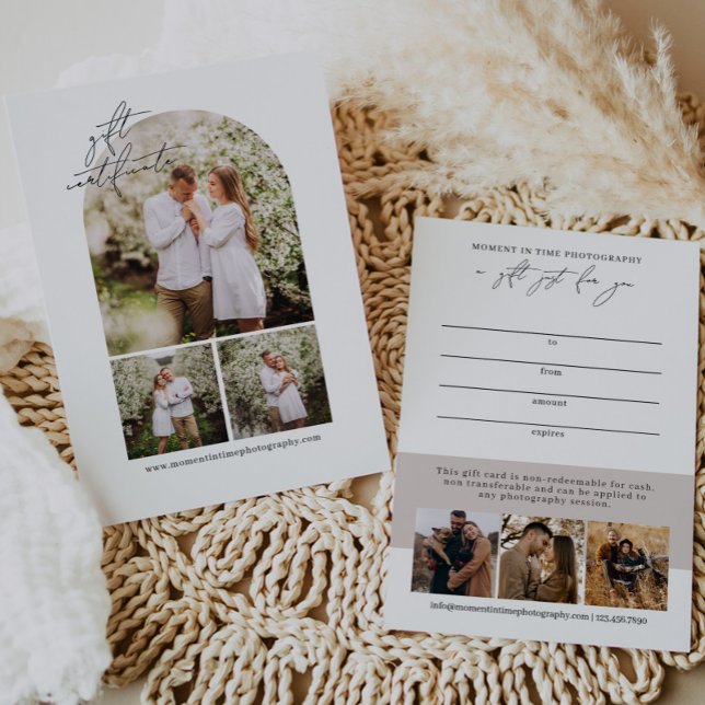 Modern Arch Photo Photography Gift Certificate (Creator Uploaded)