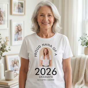 Modern Arch Photo Proud Nana of 2026 Graduate  T-Shirt
