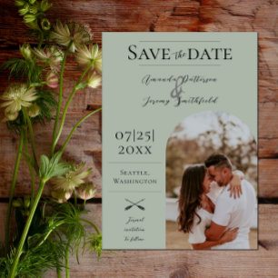 Modern Arch Photo Sage Green Save the Date