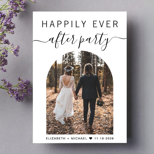 Modern Arch Photo Wedding Reception Invitation (Creator Uploaded)