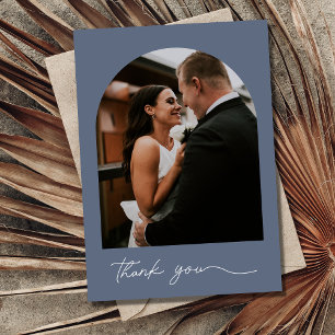 Modern Arch Photo Wedding Thank You Card