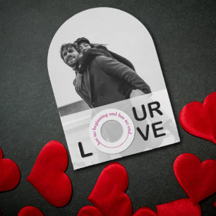 Modern Arch-Shaped Valentine's Day Photo Card