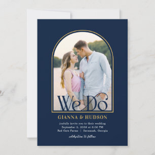 Modern Arch Simple Wedding Photo Invitation