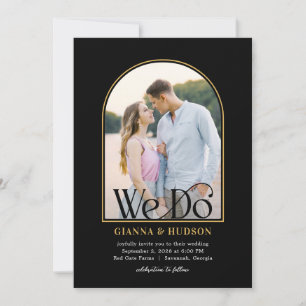 Modern Arch Simple Wedding Photo Invitation