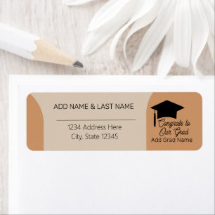 Modern Arch Terracotta Grad Shoutout Return Address Label