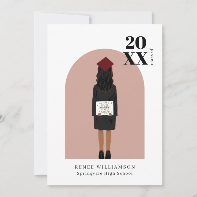 Modern Arch The Tassel Was Worth Graduation Party  Invitation (Front)