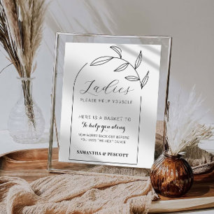 Modern Arch wedding bathroom sign