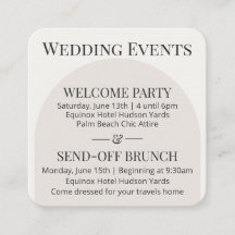 Modern Arch Wedding Details Card