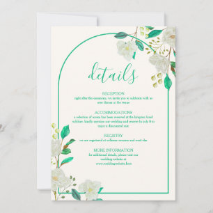 Modern Arch Wedding Details Card