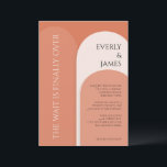 Modern Arch Wedding Invitation I Terracotta<br><div class="desc">Modern Arch Wedding Invitation I Terracotta This invitation features three modern arches in terracotta and blush tones. Perfect for a minimalist desert theme, monochromatic theme, and romantic theme. This invitation template includes the wording "The Wait Is Finally Over". It can be edited to match your wedding / event details. Colours...</div>