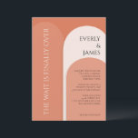 Modern Arch Wedding Invitation I Terracotta<br><div class="desc">Modern Arch Wedding Invitation I Terracotta This invitation features three modern arches in terracotta and blush tones. Perfect for a minimalist desert theme, monochromatic theme, and romantic theme. This invitation template includes the wording "The Wait Is Finally Over". It can be edited to match your wedding / event details. Colours...</div>