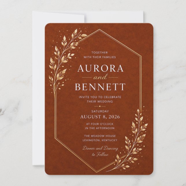 Modern Arch Wedding Invitation Template (Front)