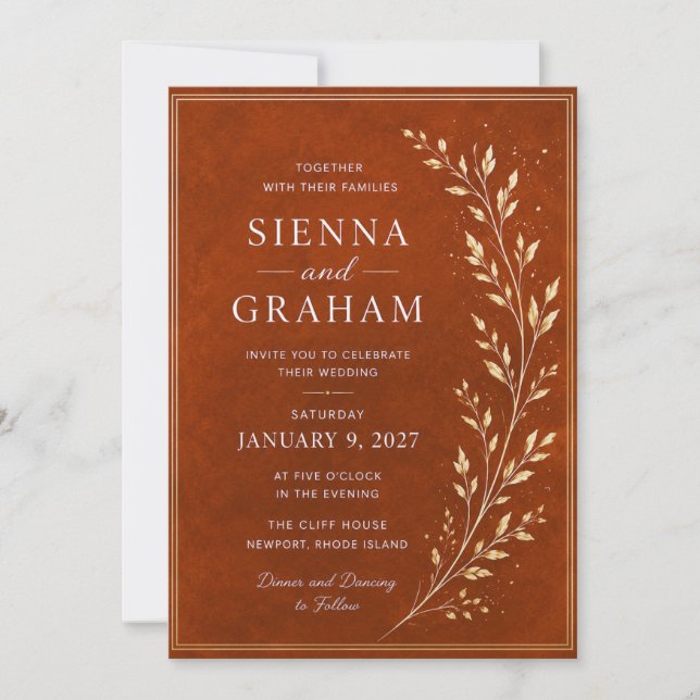 Modern Arch Wedding Invitation Template (Front)