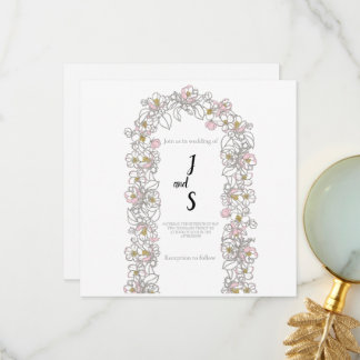 Modern Arch Wedding Thank you card
