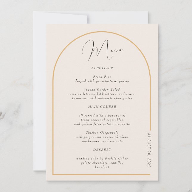 Modern Arch with Real Foil Invitation (Front)