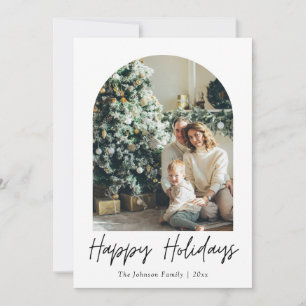 Modern Arch Year in Review Family Photo Christmas Holiday Card