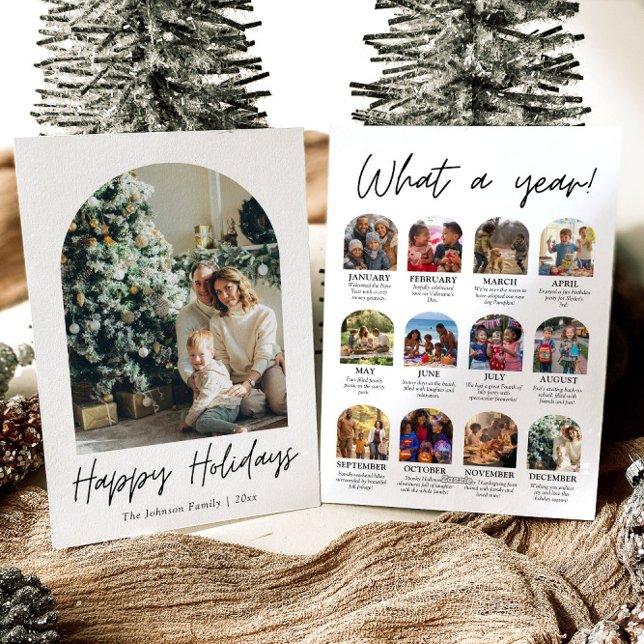 Modern Arch Year in Review Family Photo Christmas Holiday Card (Modern Arch Year in Review Family Photo Christmas Holiday Card)