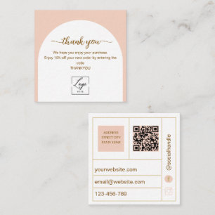 Modern Arched Business Thank You Card Order Inser